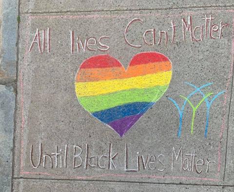 All Lives Can't Matter Until BLM - Chalk the Walk drawing